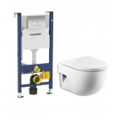 Инсталляция Geberit с унитазом Roca Meridian-N Compact 346248000, сиденье микролифт, комплект 295726