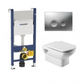 Инсталляция Geberit с унитазом Roca Dama Senso 346517000, сиденье микролифт, комплект 458.124.21.1/7.3465.1.700.0/Z.RU93.0.282.0