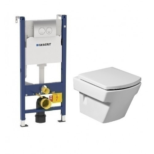 Инсталляция Geberit с унитазом Roca Hall 346627000, сиденье микролифт, комплект 458.124.21.1/7.3466.2.700.0/7.8016.2.200.4