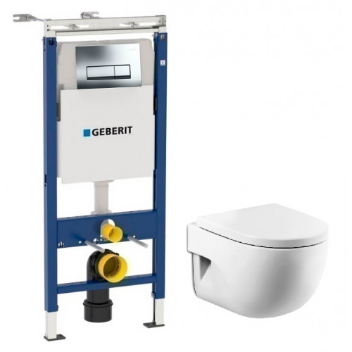 Инсталляция Geberit с унитазом Roca Meridian-N Compact 346248000, сиденье микролифт, комплект 295729