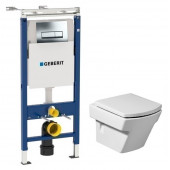 Инсталляция Geberit с унитазом Roca Hall 346627000, сиденье микролифт, комплект 458.125.21.1/7.3466.2.700.0/7.8016.2.200.4