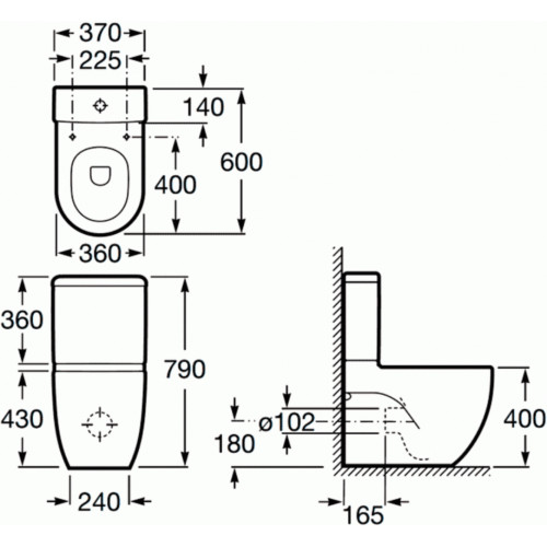 Напольный унитаз Roca Meridian-N Compact 342248000-4