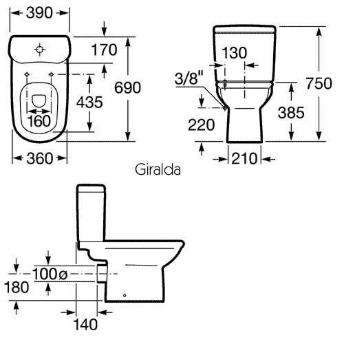 Напольный унитаз Roca Giralda 7.3424.6.600.0/7.3414.6.900.0-6