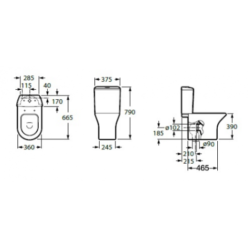 Напольный унитаз Roca Leon 342649000 с бачком 341649000-1