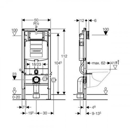 Инсталляция Geberit с унитазом Roca Gap Clean Rim 34647L000, сиденье микролифт клавиша хром, комплект-3
