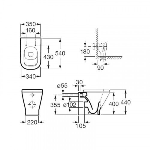 Приставной унитаз Roca Gap 347477000 (7.3474.7.700.0)-4