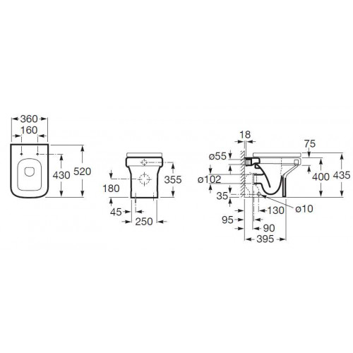 Приставной унитаз Roca Dama-N 347787000-1