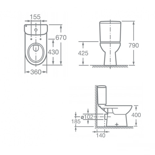 Напольный унитаз Roca Access 7.34P2.3.800.Y с сиденьем Soft Close-1