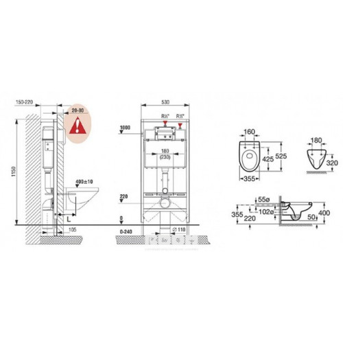 Инсталляция Roca Victoria 893100000 с унитазом, комплект (7.8931.0.000.0)-1