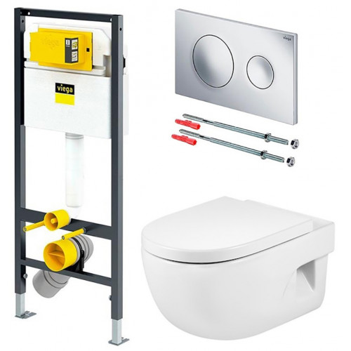 Инсталляция Viega 792855, с унитазом Roca Meridian-N Compact 346248000, сиденье микролифт, комплект