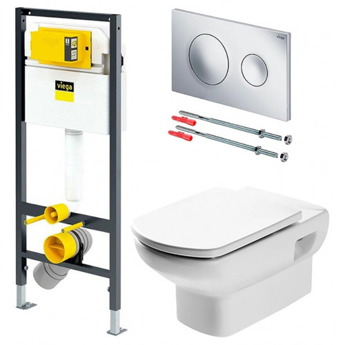 Инсталляция Viega 792855, с унитазом Roca Dama Senso 346517000, сиденье микролифт, комплект