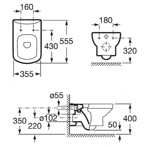 Инсталляция Viega 792855, с унитазом Roca Dama Senso 346517000, сиденье микролифт, комплект-3