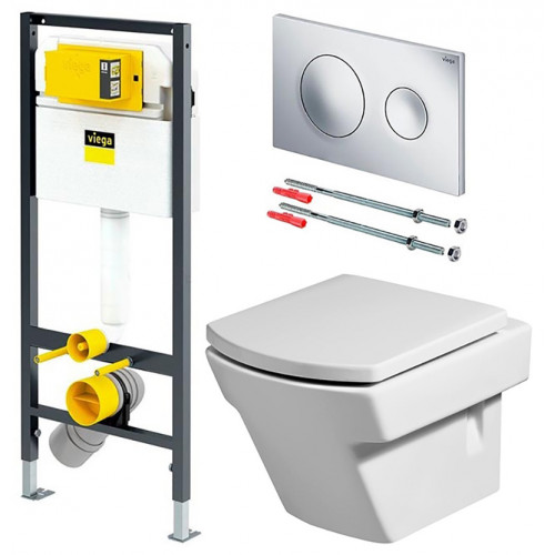 Инсталляция Viega с унитазом Roca Hall 346627000, сиденье микролифт, комплект 792855 /7.3466.2.700.0/7.8016.2.200.4
