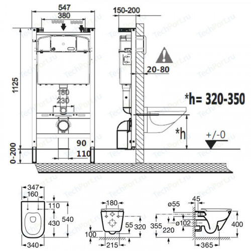 Инсталляция Roca с безободковым унитазом Roca Gap 34647L000, сиденье микролифт, клавиша хром, комплект 893104100-1