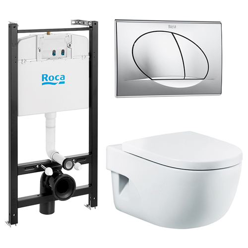 Инсталляция Roca Meridian с унитазом, сиденье микролифт, кнопка смыва, комплект, 893104110