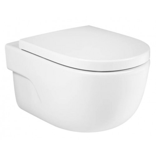 Подвесной безободковый унитаз Roca Meridian Rimless, крышка микролифт, белый, A34H240000