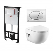 Инсталляция Alcaplast с унитазом Roca Meridian-N Compact 346248000, сиденье микролифт клавиша хром, комплект