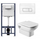 Инсталляция Am.Pm с унитазом Roca Dama Senso 346517000, сиденье микролифт клавиша белая, комплект