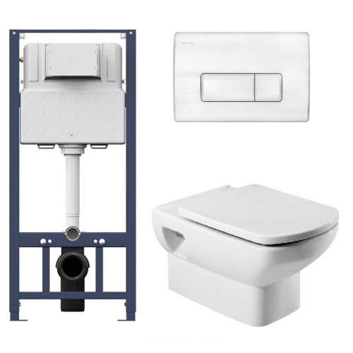 Инсталляция Am.Pm с унитазом Roca Dama Senso 346517000, сиденье микролифт клавиша белая, комплект