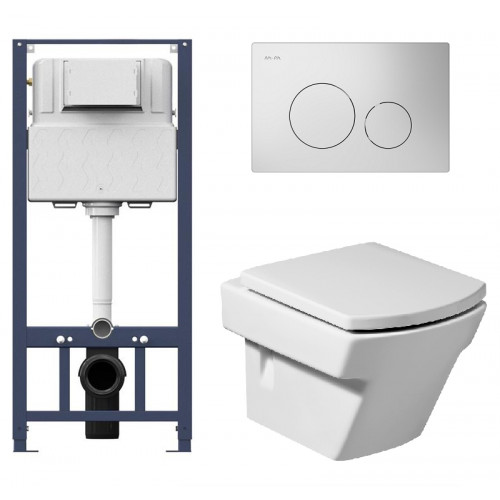Инсталляция Am.Pm с унитазом Roca Hall 346627000, сиденье микролифт клавиша белая, комплект