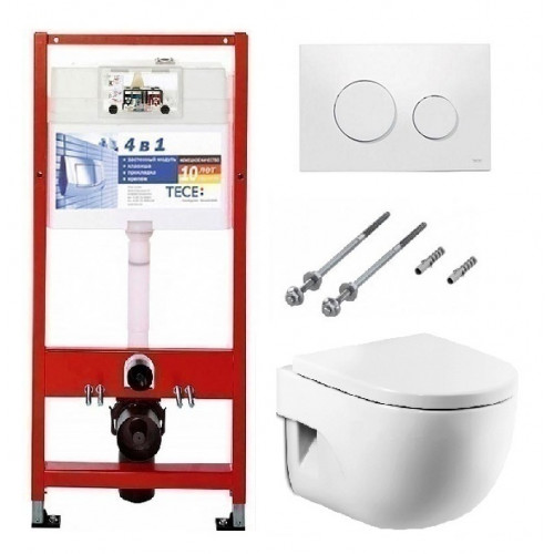 Инсталляция Tece с унитазом Roca Meridian-N Compact 346248000, сиденье микролифт, комплект 295731