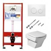 Инсталляция Tece с унитазом Roca Hall 346627000, сиденье микролифт, комплект K440920/7.3466.2.700.0/7.8016.2.200.4