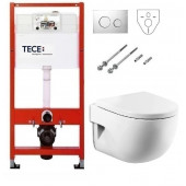 Инсталляция Tece с унитазом Roca Meridian-N Compact 346248000, сиденье микролифт, комплект 295733