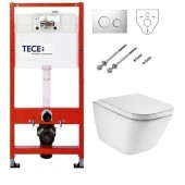 Инсталляция Tece с безободковым унитазом Roca Gap Clean Rim 34647L000, сиденье микролифт, комплект 295713