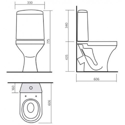 Напольный унитаз Sanita Luxe Аттика Эконом ATCSACC01090113 крышка стандарт-1