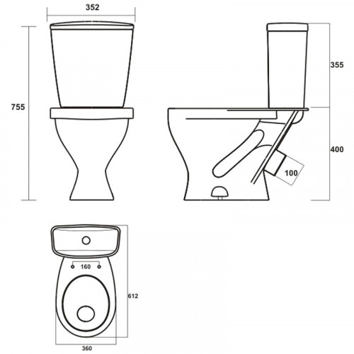 Унитаз-компакт Sanita Эталон люкс, ETLSACC01020713-1