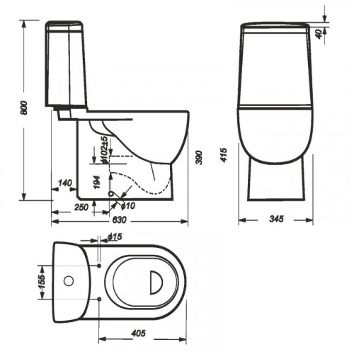 Унитаз-компакт Sanita Luxe Fest DM, FSTSLCC01040622-1