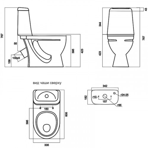 Унитаз-компакт Sanita Идеал эконом, IDLSACC01090113-1