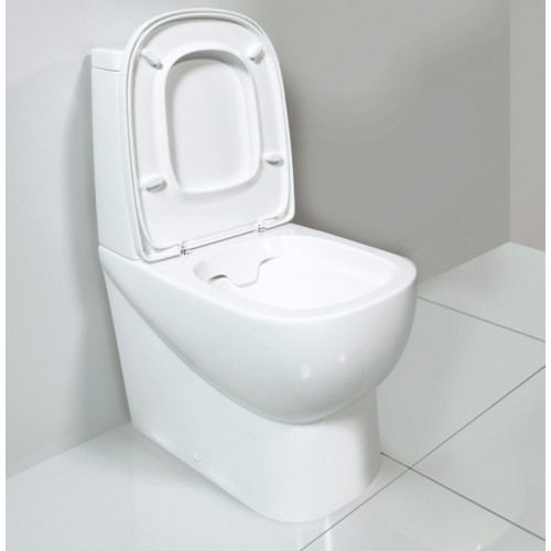 Напольный унитаз Sanita Luxe Infinity Rimless Luxe INFSLCC01040522R безободковый с сиденьем Soft Close, белый