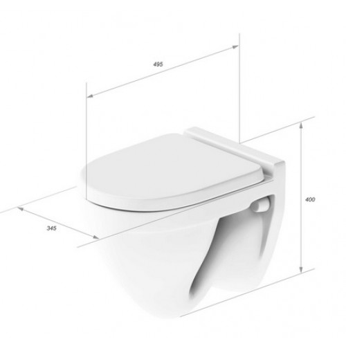 Подвесной унитаз Sanita Luxe Attica SL700002 с сидением дюропласт-3