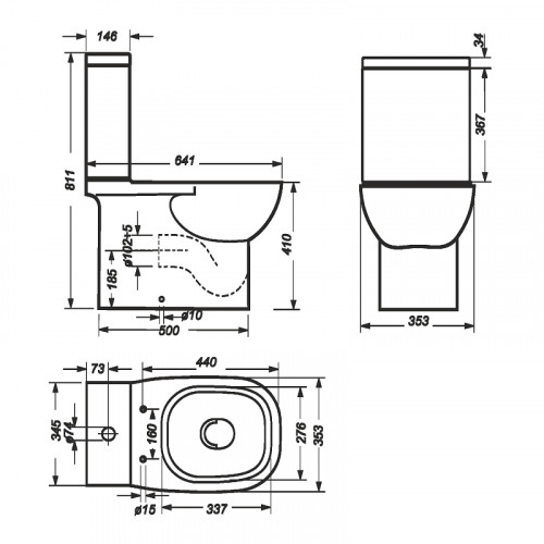 Унитаз-компакт Sanita Quadro Люкс Слим напольный, крышка микролифт, белый, SL902302-1