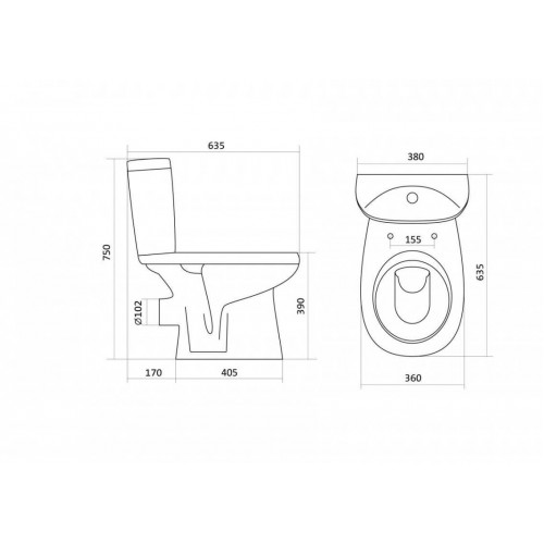 Напольный унитаз-компакт Santek Анимо 1WH110035 крышка стандарт-5