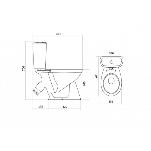 Напольный унитаз Santek Бриз 1.WH30.2.138 (wh302138) крышка стандарт-1