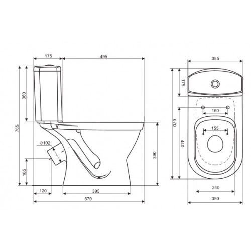 Напольный унитаз Santek Алькор 1.WH30.2.140 (wh302140) крышка стандарт-2