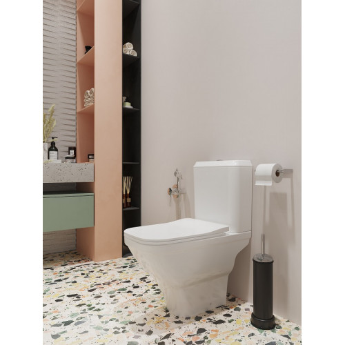 Напольный унитаз Santek Лайн rimless 2Р SC Slim 1.WH50.1.573, безободковый, с крышкой-сиденьем Soft Close-2