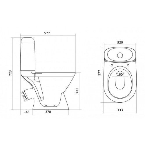 Напольный унитаз Santek Римини, крышка стандарт, белый, Wh50.1.523-1
